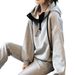 Women's Clothing 200 pounds large size loose casual style sports hooded suit for women autumn and winter fashion sweatshirt two piece set_ecoleips.com