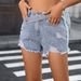 K New Worn Nail Bead Fashionable Slimming Denim Shorts_ecoleips.com