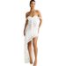 2025 Summer New Lace Sexy Slim Tie Hollow Out See-through Irregular Strapless Dress For Women_ecoleips.com