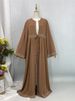 New Hot Diamond Ramadan Clothing With Belt Women's Dress Muslim Eid Abaya Luxury Arabic Fashion Kaftan Modest Caftan Marocain_ecoleips.com