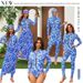 Women's Long Sleeve Zippered Surf Suit Blue Printed European American Style Swimwear For Huludao_ecoleips.com