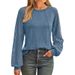 Women's Clothing New Women's Long Sleeved Round Neck T Shirt Lace Stitching Top_ecoleips.com