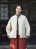 girl 25 Winter New Artistic Ramie Quilted Padded Gourd Pattern Jacket Retro Stand Collar Button Short Women's Cotton Coat_ecoleips.com