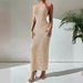 Women's Clothing Spring And Summer New Slim Fit Halter Neck Tie Backless Knitted Sweater Dress_ecoleips.com