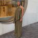 K Women's New Western-style Hanging Neck Sleeveless Irregular Top, Wide Leg Pants Set_ecoleips.com