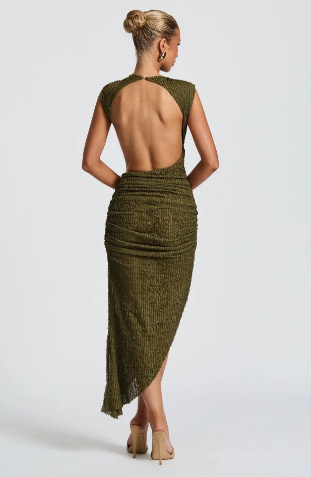 Women's Clothing Slim Sleeveless Heart Texture Backless Slit Irregular Sexy Tight Dress Women_ecoleips.com