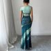 Women's Clothing Summer New Contrast Color Slim Dress Oblique Shoulder Long Skirt_ecoleips.com