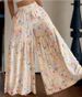 K Fairy Style Floral Pants For Women, High Waist, Loose And Thin Design, Wide Legs, Flowing And Slimming, Versatile Straight Leg Pants_ecoleips.com