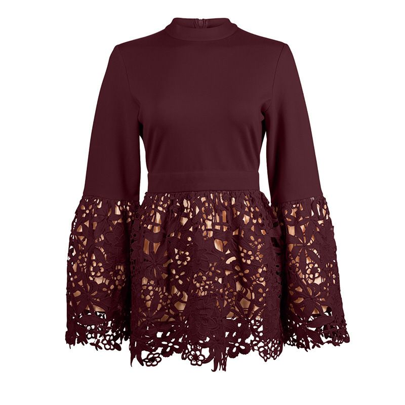 Women's Clothing Lace Hollow Ladies Top Early Spring_ecoleips.com