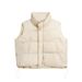 Women's Stand Collar Quilted Vest | Oversized Layering Puffer Gilet For Autumn/Winter | Lightweight Yet Warm_ecoleips.com