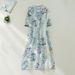 Summer Cotton Chinese Style Vintage Print Dresses For Women 2025 New Casual Loose Long Dress Femme Robe Vestidos Elegant Clothes_ecoleips.com