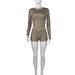Women's Sexy Slim Fit Two Piece Set Copper Coin Print round Neck Long Sleeved Top with Shorts European American Style Spring/Autumn Summer_ecoleips.com
