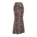 Elegant Leopard Print Fishtail Midi Skirt For Women – Stretchable Polyester Wrap Hemline Skirt – Office & Evening Wear_ecoleips.com