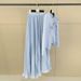 Elegant Blue Two-Piece Set With Intricate Beading & Subtle Fringe, Waist-Cinching Pleated Maxi Skirt, Formal Evening Gown_ecoleips.com