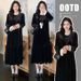 Autumn Winter New Korean Fashion Velvet Patchwork Maternity Dress_ecoleips.com