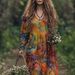 3D Printed Long-Sleeved V-Neck Dress For Women In Spring And Autumn_ecoleips.com