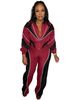 Women's Clothing Women's Style Color Block Patchwork Top And Straight Leg Pants Two Piece Set For Formal & Casual_ecoleips.com