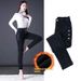 Women's Winter Thickened Fleece-lined Skinny Jeans, Long Women, Flattering For Plus-size Figures, Elastic Waist, Large_ecoleips.com