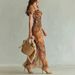 Elegant V-Neck Wrap Dress With Floral Hem – Feminine & Flowy Spring Dress For Women_ecoleips.com