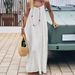New Women's Suspender Backless Loose Long Loungewear Dress_ecoleips.com