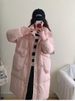 girl Girl 2025 Winter New White Down Jacket For Women, Mid-Length, Over-the-Knee, Hooded, Korean Style, Loose Fit, Warm, Thickened_ecoleips.com