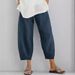 Suitable For All Seasons Year New Style Solid Color Plus Size Women's Simple Loose Casual Nine-point Pants 3191_ecoleips.com