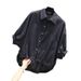 Women's Clothing Loose Casual Age Reducing Drawstring Bud Versatile Short Top_ecoleips.com