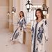 Muslim Dress Women "Elegant V-Neck Flared Sleeve Abaya – Traditional Middle Eastern Robe With Rhinestone Embellishments (M-XXL)"_ecoleips.com