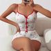 2025 New Products Heart shaped Printed Contrast Color Home Clothes Front Slit Suspender Pajamas Set_ecoleips.com
