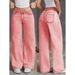 Women's Clothing New Jeans High Waist Straight Loose Casual Long Pants_ecoleips.com