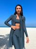 Women's Clothing New Muslim Conservative Solid Color Long Sleeved Trousers Sun Protection Beach Swimwear Three Piece Swimsuit_ecoleips.com