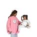 Women's Clothing Pink Heart Print Round Neck Pullover Sweater Women's Trendy Brand Autumn And Winter Plus Velvet Warm Oversize Top_ecoleips.com