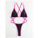 Cikini Summer Beach Women's Contrast Trim Halterneck One-Piece Swimsuit Sexy Swimwear Bathing Suit_ecoleips.com