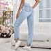 Women's Slim Fit Straight Leg Jeans – Classic Blue Denim Pants – High Waist Cotton Trousers_ecoleips.com