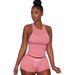 3147 European American Plus-size Women's Clothing, Street Style Breathable And Sweat-absorbing Sports Pants Two-piece_ecoleips.com