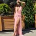2025 Summer New Fashion Hot Girl Deep V Halter Neck Ruched Backless Irregular Dress Wholesale_ecoleips.com