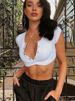 Women Ladies Short Sleeve Crop Top Elegant Plain Basic Debardeur Femme Tank Party Bodycon Bandage Stretch Vest Tee Tunique Femme_ecoleips.com