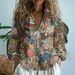 New 2025 Export Women's Shirt Top With 3D Print, Delicate Linen Fabric_ecoleips.com