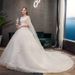 Women's Clothing Elegant French Starry A-Line Wedding Dress With Long Train – Romantic Deep V-Neck Corset Bridal Gown For Plus Size_ecoleips.com