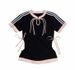 Spring/Summer Women's Casual Sports Top Short Sleeve Three Stripe Sexy Hot Girl Style Simple College Trend Wholesale_ecoleips.com