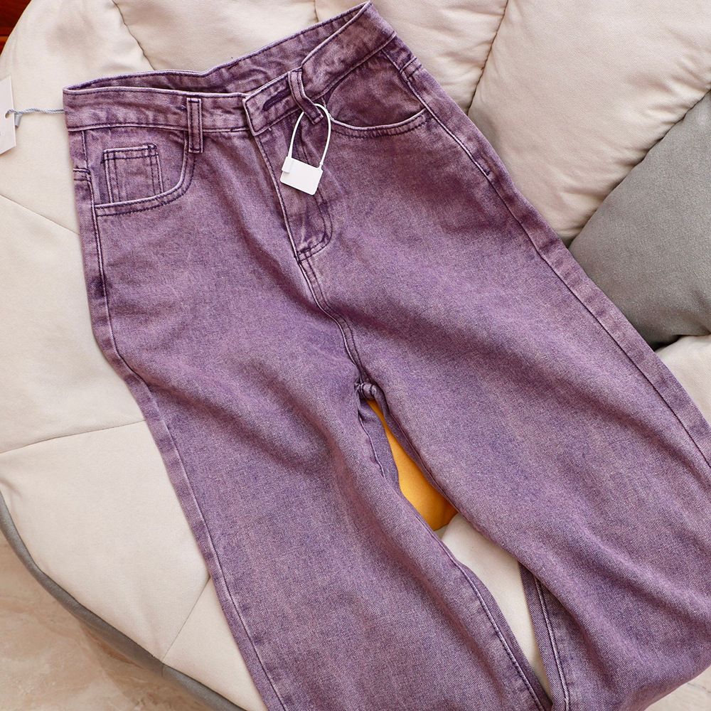 Women's Clothing Slim High Waist Distressed Wide Leg Trousers_ecoleips.com