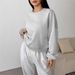 AD675 Casual Round Neck Sweatshirt For Women, 2025 Autumn New Style, European And American Ins Simple Loose Fit Sports_ecoleips.com