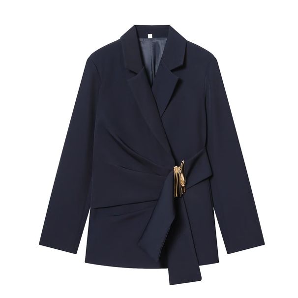 Cross-border Foreign Trade Women's Clothing 2025 Autumn Winter European And American Style Buckle-decorated Blazer +_ecoleips.com