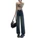 Women's Straight-leg Jeans, 2026 New Model, High-waisted, Petite-friendly, Wide-leg Pants, Leg-lengthening Design,_ecoleips.com