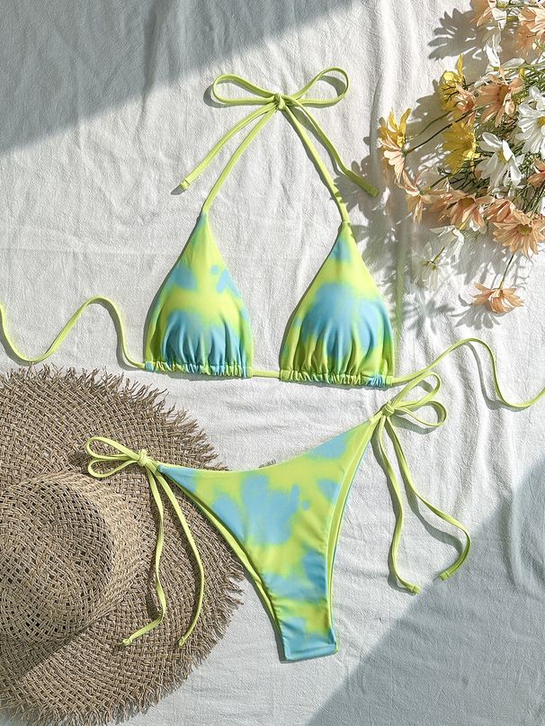 Women's Clothing New Bikini Leopard Print Solid Color Sexy Split Swimsuit_ecoleips.com