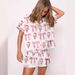 Women's Casual Short Sleeve T-Shirt & Shorts Set - Sporty Print Lounge Wear, Breathable Polyester, Spring 2024 Fashion_ecoleips.com