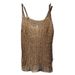 BINGBING Sequin Striped Knit Sheer Camisole – Glamorous & Sexy Sleeveless Top (Khaki Gold) | Trendy & Eye-Catching_ecoleips.com
