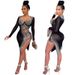 Women's clothing summer independent station nightclub style sexy hot diamond see-through hip irregular dress for women_ecoleips.com