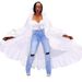 Women's Clothing new women's long windbreaker autumn new solid color ruffled shawl coat_ecoleips.com