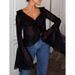 This Long-Sleeved Shirt With A V-Neck And Ruffled Design Is Fashionable, Individualistic, And Elegant, Making It Versati_ecoleips.com